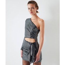 İpekyol Asimetrik Kol Cutout Elbise