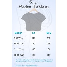 Fuddy Moda Sevimli Kuromi Baskılı Kız Çocuk Crop Top, Kuromi Baskılı Çocuk Crop Bluz