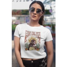 Fuddy Moda Lana Del Rey Version 2 Baskılı Crop Top, Lana Del Rey Baskılı Crop Bluz