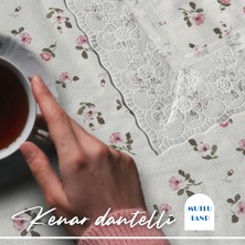 Mutlu Land Carmen Pvc Masa Örtüsü Kenar Dantel Krem - Pembe