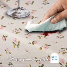 Mutlu Land Carmen Pvc Masa Örtüsü Kenar Dantel Krem - Pembe