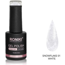 Roniki Kalıcı Oje Snowflake Gel 01 Beyaz 10  ML