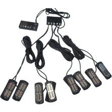 17 Fonksiyonlu Çakar Lamba 12-30V 24 LED 8 Adet Sarı*sarı Set / LAPA548-1