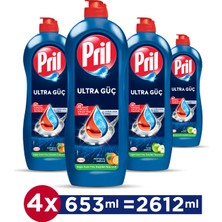 Pril Türkiye Serisi 653ml x 4 Adet (2 Adana Portakalı + 2 Amasya Elması Kokulu) Sıvı Bulaşık Deterjanı