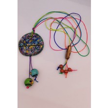 MiniQ's Bijuteri Miniq's Handmade Boyama Yaprak Desenli Kolye