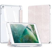 XFashion iPad 9.7 Inç (2017) / (2018) / Air (2013) / Air 2 Otomatik Uyandırma / Uyku Pu Deri Şeffaf Arka Tablet Kılıfı (Yurt Dışından)