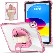 XFashion iPad 10.9 (2022) Döner Kayış Kickstand Tpu+Pc Şeffaf Tablet Kapağı (Yurt Dışından)