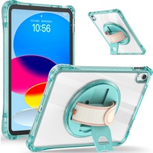 XFashion iPad 10.9 (2022) Döner Kayış Kickstand Tpu+Pc Şeffaf Tablet Kapağı (Yurt Dışından)