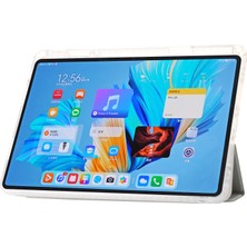 XFashion Huawei Matepad 11.5 S Kılıf Üç Katlı Stand Pu Deri + Tpu + Şeffaf Akrilik Tablet Kapağı (Yurt Dışından)