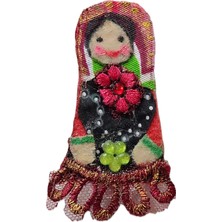MiniQ's Bijuteri Miniq's Handmade Kırmızı Çiçekli Kız Broş