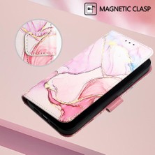 SZY Mall Huawei Için Kılıf P60/P60 Pro Pu Deri Cüzdan Mermer Desen Kickstand (Yurt Dışından)