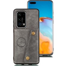 SZY Mall Huawei P40 Pro Kickstand Buit Için Cüzdan Kılıf Demir Cüzdan Kılıf Kartı (Yurt Dışından)