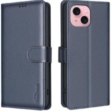 SZY Mall IPhone 15 Için Flip Case Artı Cüzdan Manyetik Rfıd Engelleme Kart Tutucu Pu (Yurt Dışından)