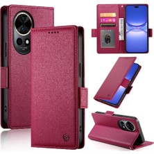 SZY Mall Huawei Nova 12 Pro Için Flip Case Cüzdan Iş Çevir Kart Yuvaları Günlük Kullanım (Yurt Dışından)