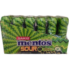 Mentos Sour Yeşil Elma Aromalı Draje Sakız 56 gr * 6 Adet