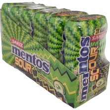 Mentos Sour Yeşil Elma Aromalı Draje Sakız 56 gr * 6 Adet