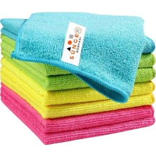 Dünya Sünger Sil Geç Iz Bırakmaz Pembe Mikrofiber Temizlik Bezi 40X40 5'li Mutfak Yer Banyo Temizleme Bezi