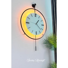 Sevinç Konsept Led'li Kristal Tiktok 50X75 cm Siyah Orta Boy Modern Dekoratif Metal Duvar Saati