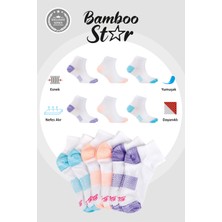 Bamboo Star Kadın Dikişsiz Patik Çorap (2 Mor 2 Turuncu 2 Mavi) 6 Çift Premium Çorap