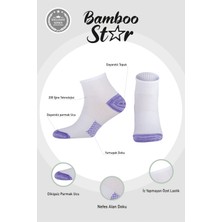 Bamboo Star Kadın Dikişsiz Patik Çorap (2 Mor 2 Turuncu 2 Mavi) 6 Çift Premium Çorap