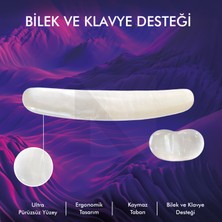 Active Team Yumuşak Fare ve Klavye Destekleyici Şeffaf Pad, Ergonomik Bilek ve El Rahatlatıcı Jel Şeffaf Set