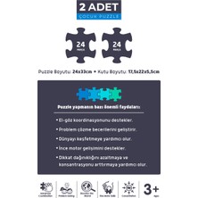 2 Adet 24 Parça Puzzle - Çiftlik Hayvanları ve Sevimli Prenses