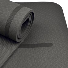 Rebuwo Hizalama Tasarım Yoga Pilates Mat 8mm Tpe Yoga Pilates Mat Siyah