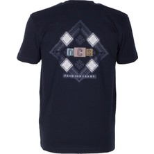 Ncs Jeans Erkek Tişört Bisiklet Yaka Lacivert Slim Fit Baskılı T-Shirt Ncs Jeans 1297