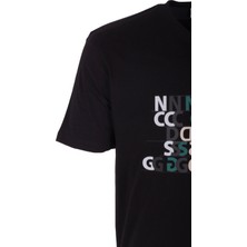 Ncs Jeans Erkek Tişört Bisiklet Yaka Siyah Slim Fit Baskılı T-Shirt Ncs Jeans 1295