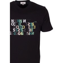 Ncs Jeans Erkek Tişört Bisiklet Yaka Siyah Slim Fit Baskılı T-Shirt Ncs Jeans 1295