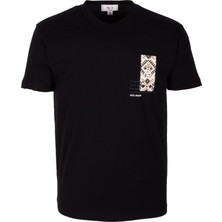 Ncs Jeans Erkek Tişört Bisiklet Yaka Siyah %100 Pamuk Slim Fit Göğüs ve Sırt Baskılı T-Shirt Ncs Jeans 1299