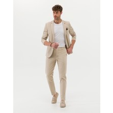 Pierre Cardin Erkek Bej Ekstra Slim Fit Spor Takım Elbise 50269204-VR011