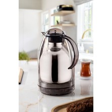 EW's Kitchenware 1.5 Lt Isı Yalıtımlı Çay ve Soğuk Su Termosu Füme (12 Saat Sıcak Tutar& Içi Camdır)