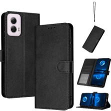 Mays Shop Motorola Moto G Güç 2024 Için Toka ile Saf Renk Pu ile Flip Case (Yurt Dışından)