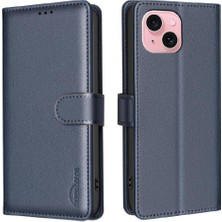 Mays Shop IPhone 15 Için Flip Case Artı Cüzdan Manyetik Rfıd Engelleme Kart Tutucu Pu (Yurt Dışından)