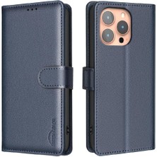 Mays Shop IPhone 13 Için Flip Case Pro Max Manyetik Cüzdan Rfıd Engelleme Pu Deri (Yurt Dışından)