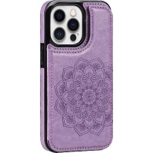 Mays Shop IPhone 15 Için Kart Tutucu Kılıf ile Cüzdan Pro Pu Deri Desen Çiçek (Yurt Dışından)