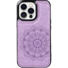 Mays Shop IPhone 15 Için Kart Tutucu Kılıf ile Cüzdan Pro Pu Deri Desen Çiçek (Yurt Dışından)