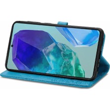 Mays Shop Samsung Galaxy M55 Flip Kapak Için Flip Case Darbeye Deri Kılıf (Yurt Dışından)