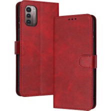 Mays Shop Kart Yuvası ile Nokia G21 Saf Renk Pu Deri Kickstand Için Flip Case (Yurt Dışından)