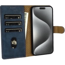 Mays Shop IPhone 15 Pro Için Flip Case Yan Cep Anti Kayma Manyetik Kapatma Kartı (Yurt Dışından)