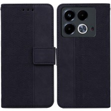 Mays Shop Infinix Not 40 4g Premium Pu Deri Flip Folio Geometrik Için Flip Case (Yurt Dışından)