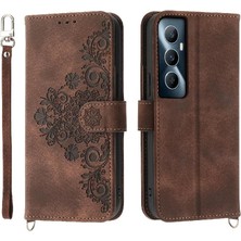 Mays Shop Realme C65 Darbeye Dayanıklı Kabartmalı Çoklu Kredi Kartı Yuvaları Için Flip Case (Yurt Dışından)