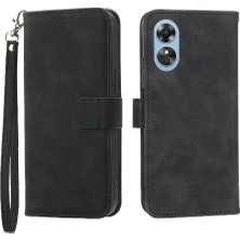 Mays Shop Oppo A17 Nakit Cep Kartı Yuvaları Için Flip Case Bileklik Manyetik Kapatma (Yurt Dışından)