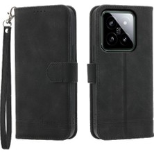 Mays Shop Xiaomi 14 Bileklik Manyetik Kapatma Nakit Cep Kart Yuvaları Için Flip Case (Yurt Dışından)