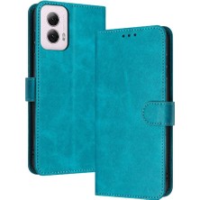 Mays Shop Motorola Moto G Güç 2024 Için Toka ile Saf Renk Pu ile Flip Case (Yurt Dışından)