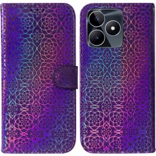 Mays Shop Oppo Realme C53 Cüzdan Durumda Kart Yuvası Standı Tutucu Glitter Pu (Yurt Dışından)