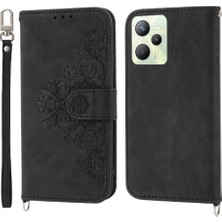 Mays Shop Realme C30 Kabartmalı Bileklik Çoklu Kredi Kartı Yuvaları Için Flip Case (Yurt Dışından)