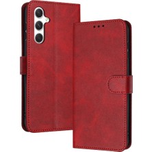 Mays Shop Samsung Galaxy M54 Pu Deri Saf Renk Toka ile Flip Case (Yurt Dışından)