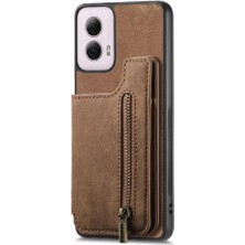 Mays Shop Motorola Moto G Güç 2024 Katlanabilir Arka Kapak Vintage Fermuar (Yurt Dışından)